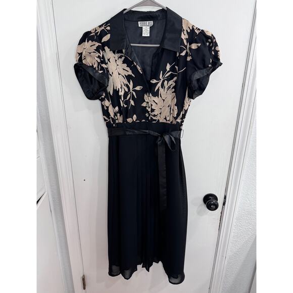 Y2K Robbie Bee Black/Gold Dress w/Stain Ribbon- Size 12 - Picture 1 of 13